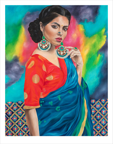 Miss Meraki Design, Fine Art Limited Edition Print by New Zealand artist Rachel Campbell. Holi is inspired by the Hindu Festival of Colour. There are only 25 limited edition prints available.