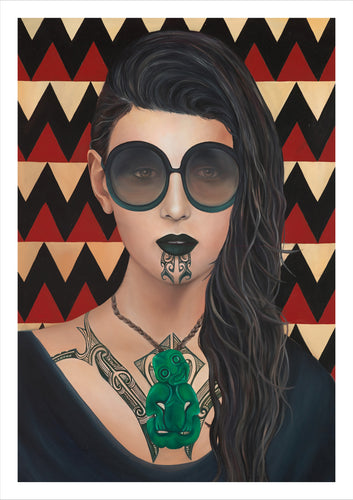 Miss Meraki Design Limited Edition Print by New Zealand Artist Rachel Campbell. This artwork is part of a larger body of work that is a celebration of the modern woman in today's world. She understands where she has come from and where she is going next. She is socially aware and embraces her culture and heritage with a modern twist. Only 25 Prints available.