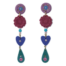 Load image into Gallery viewer, Miss Meraki Design, designer polymer clay earrings made with bohemian luxury in mind. Every pair is hand crafted in by New Zealand artist Rachel Campbell.